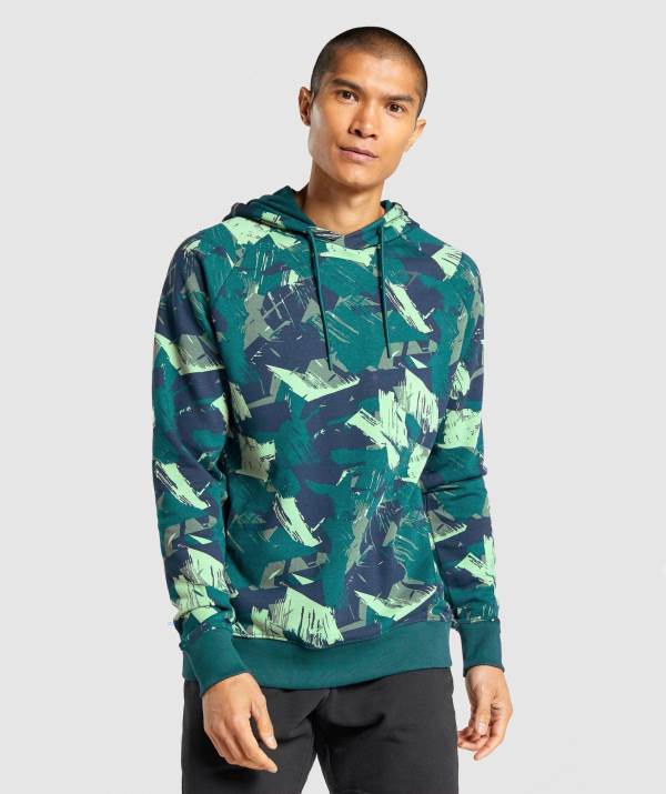 Panske Mikiny S Kapucňou Gymshark Bold Zelene | CA9041726